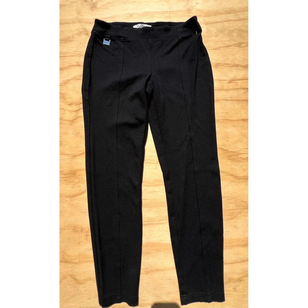 Zac & Rachel Black Pull On Ponte Pants Pintuck Seam Trousers Size Medium NEW